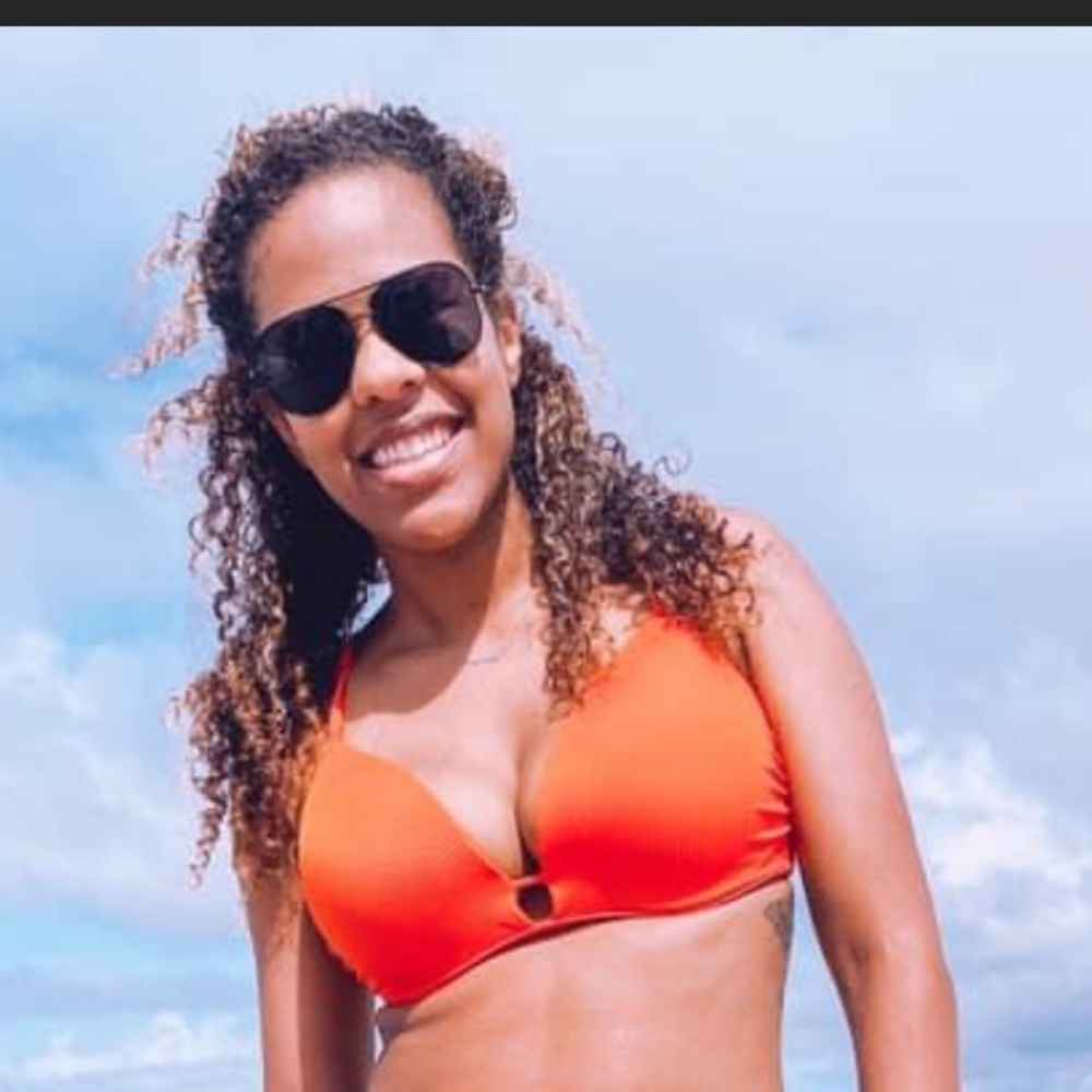 Bright orange bikini top